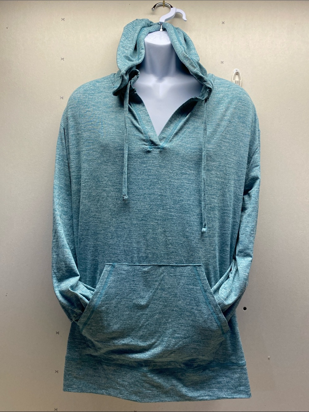 Lane Bryant Teal Hooded Knit Pullover